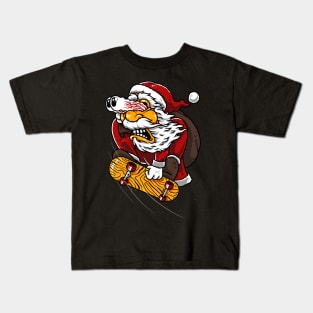 Christmas Santa Skaters Kids T-Shirt
